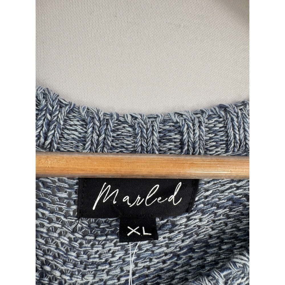 Marled American Flag Sweater XL Blue Egret Patriotic chunky knit preppy - Picture 3 of 9